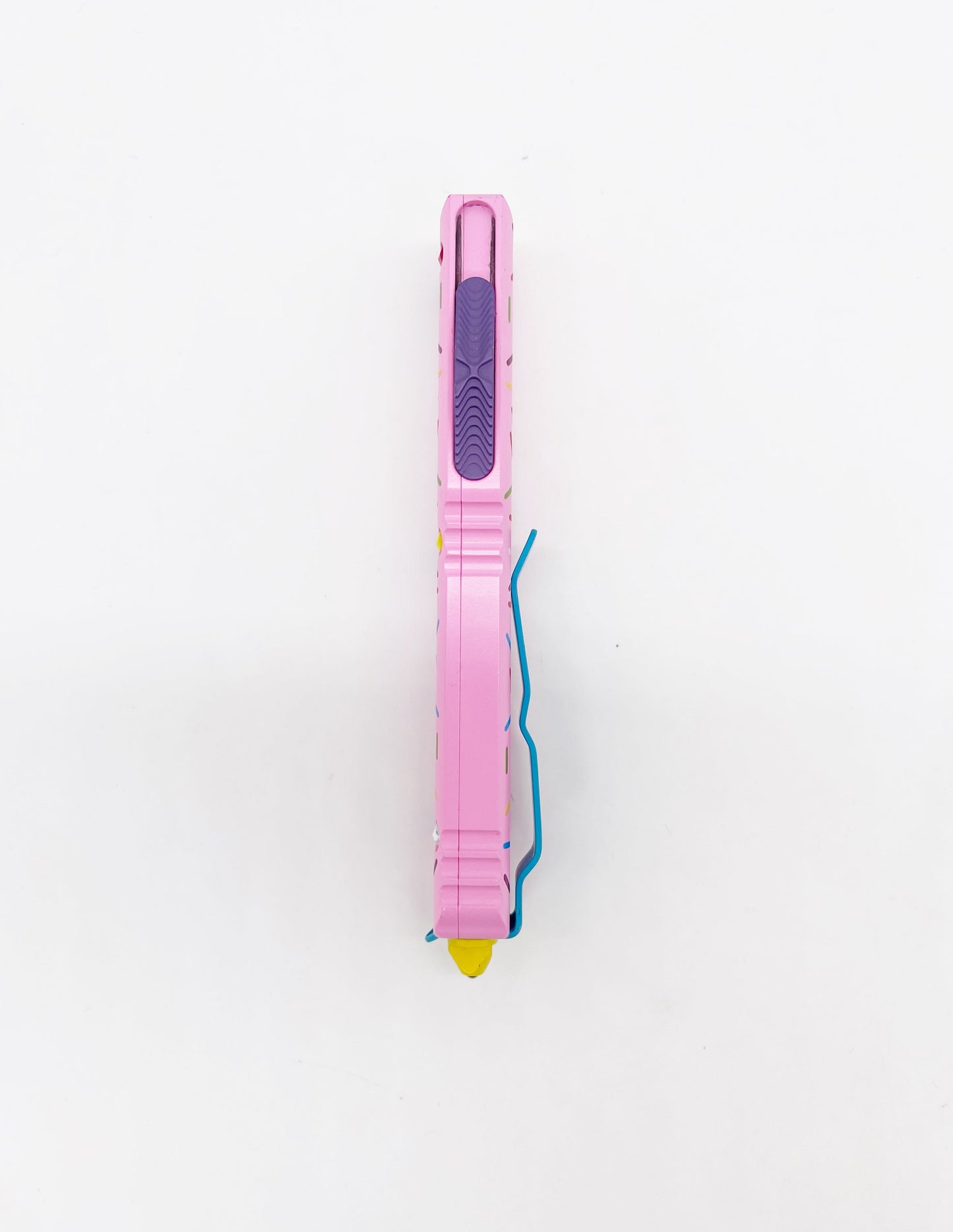 Microtech Ultratech D/E OTF 3.4" Blue Bohler M390 Pink Donut Handles ***PRE-OWNED**