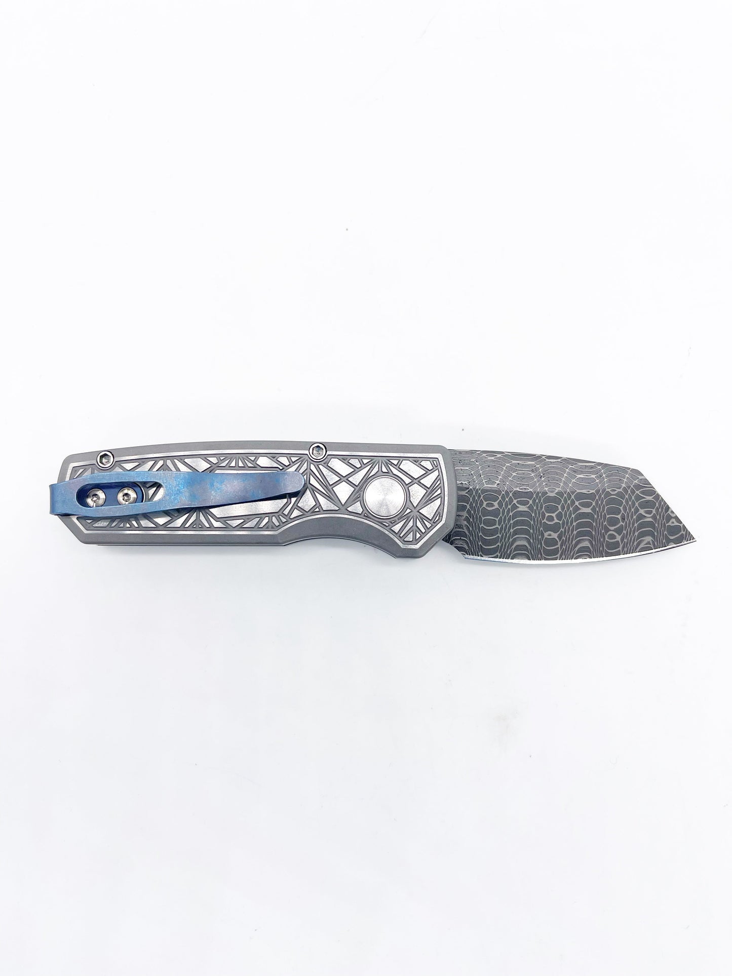 Pro-Tech Runt 5 Custom 001 Since 1999 Vegas Forge Damascus Blade Nextus Textured 17-4 Steel Handles