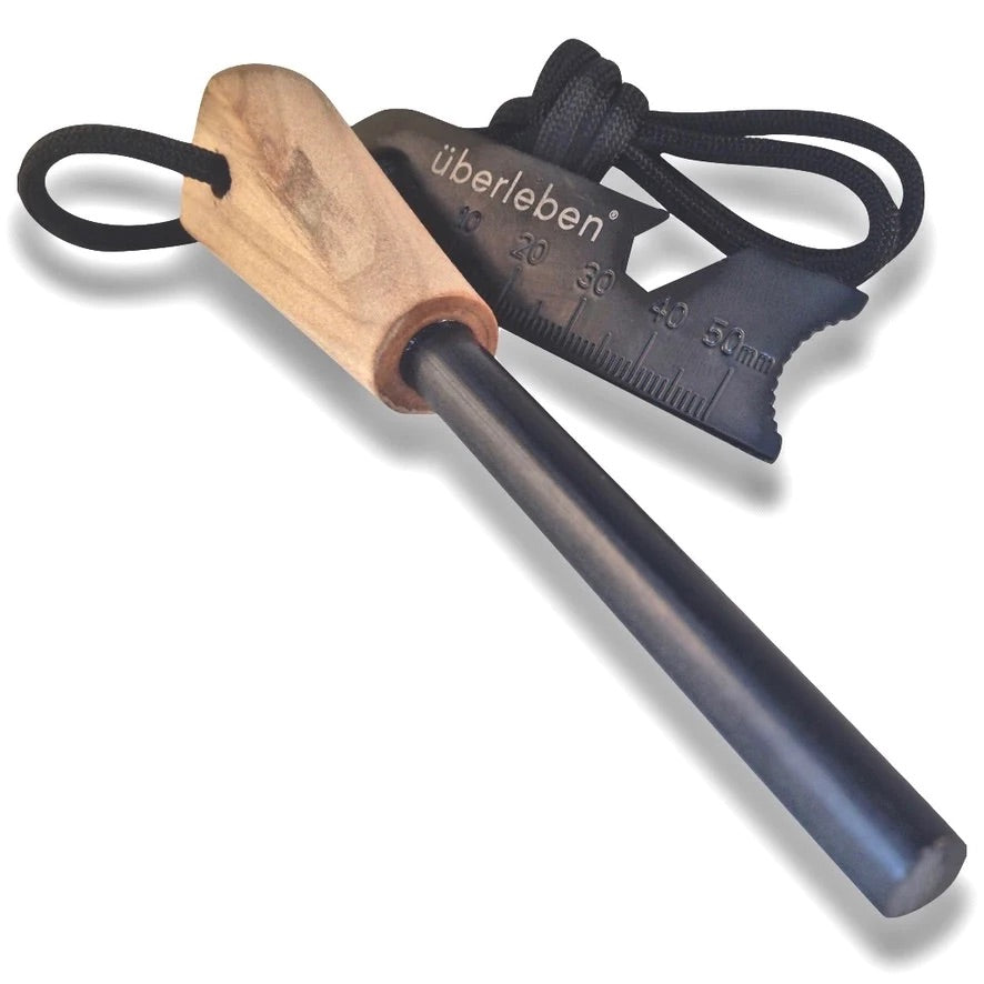 Uberleben ZÃ¼nden Firesteel Hardwood Handle w/ Stricker Included - Fatty 1/2 Inch Diameter