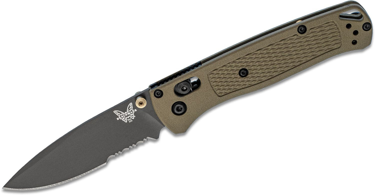 Benchmade Bugout 535SGRY-1 open position – CPM-S30V serrated blade