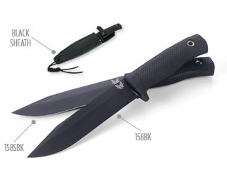 Benchmade CSK II 158BK front view - 6.00" 1095 clip point combat survival fixed blade knife