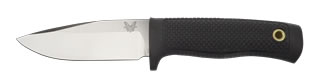 Benchmade Rant Drop-Point 515 product image - 4.48" stonewashed 440C drop-point fixed blade knife with black Santoprene handle