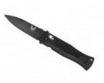 Benchmade 530BK Mel Pardue open position showing black BK1-coated 154CM spear point blade