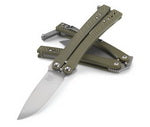 Benchmade 53 Mangus Bali-Song open position showing stonewashed D2 utility blade