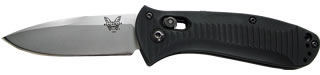 Benchmade Mini Auto Presidio 5500 front view - 2.97" satin 154CM drop point automatic knife with black aluminum handle