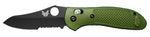 Benchmade Griptilian 550SBKHGOD side profile - black serrated sheepsfoot blade with thumb-hole opener, olive drab handle