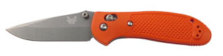 Benchmade Griptilian 551H2O open view - 3.40 inch satin X15 T.N. drop point, orange handle, AXIS lock marine folding knife