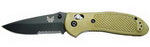 Benchmade Griptilian 551SBKSN open position showing black-coated 154CM partially serrated drop point blade