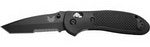 Benchmade Griptilian 553SBK open position showing black-coated 154CM partially serrated tanto blade