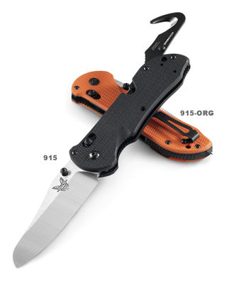 Benchmade Triage 915 rescue folding knife – photo shows the black-blade combo-edge Triage 915SBK sibling variant