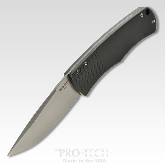 ProTech BR-1.3 Whiskers 3.125in 154cm Blade Black Textured Bolster