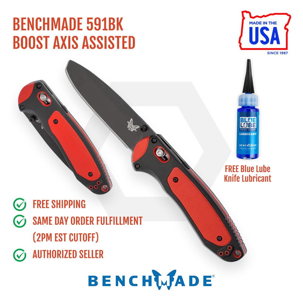 Benchmade Boost 591BK BEN-591BK AXIS Assist utility folding knife - Made in USA product banner