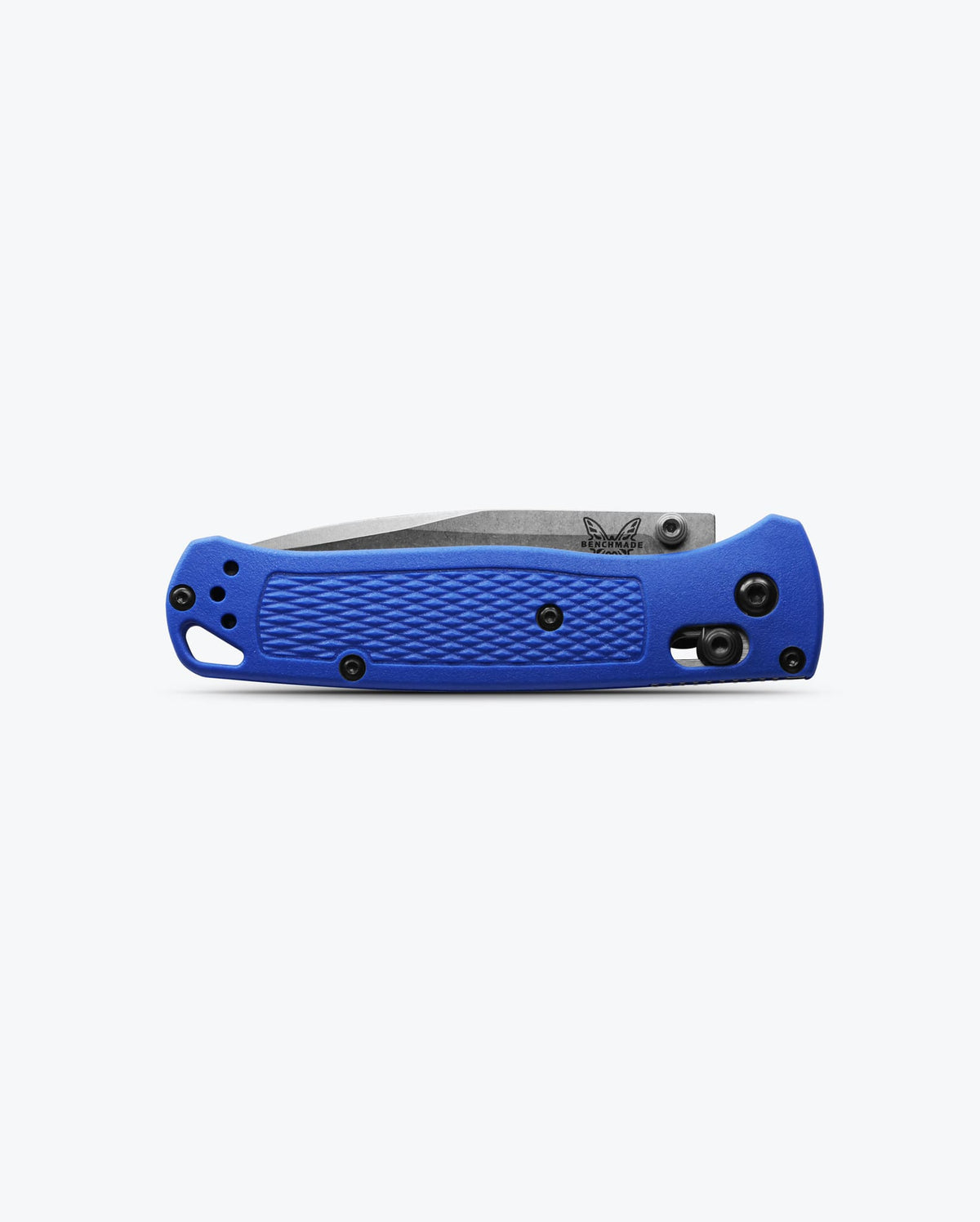 Benchmade Bugout 535 closed view – Blue Grivory handle