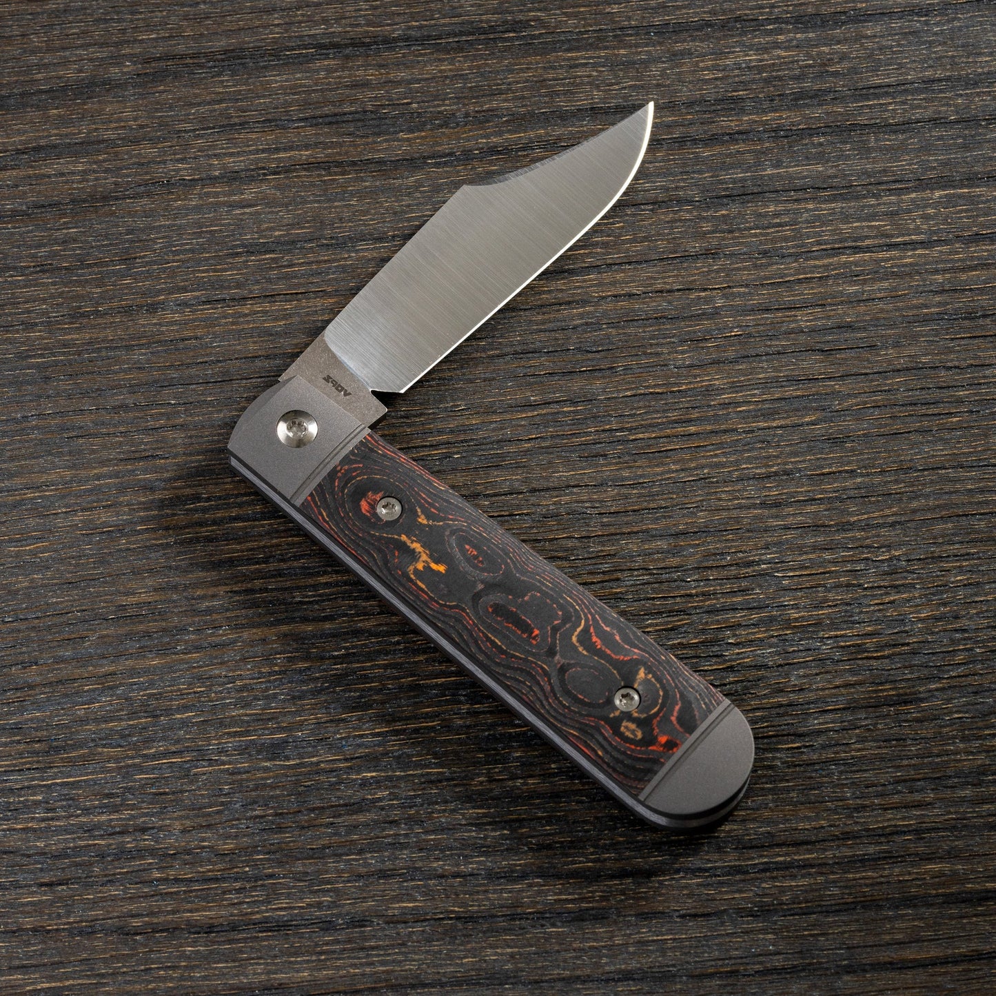 Jack Wolf Knives Big Bro Jack CamoCarbon Sunset Orange Slip Joint Folding Knife