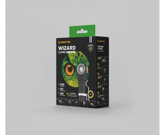 Armytek Wizard C2 Pro Magnet USB+18650 / XHP50.2 Warm / 2330 lm / TIR 70Â°:120Â° / +ABM01 / 1x18650 (incl.)