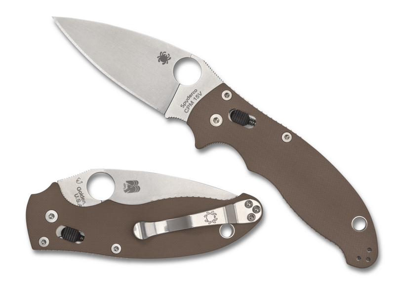 Spyderco Manix 2 15V Steel Sprint Run Brown G10 Handles  Folding Knife - C101GPBN15V2