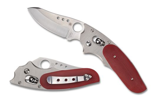 Spyderco Viele Phoenix Red Sprint Run Folding Knife Ball Bearing Lock 3.05in VG-10 Steel Blade - C114GPRD