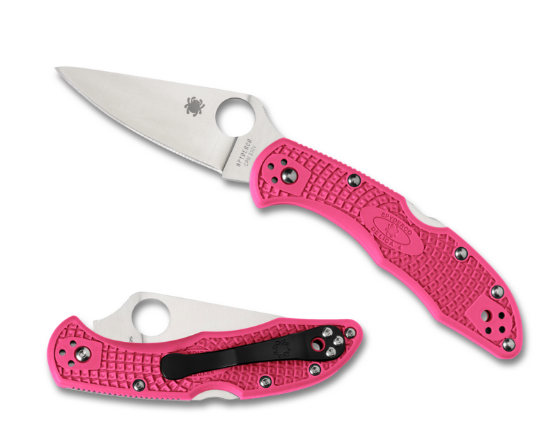 Spyderco Delica 4 Folding Knife Pink FRN Handles 2.9in S30V Steel Blade - C11FPPNS30V
