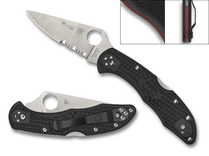 Spyderco DELICA® 4 Lightweight Thin Red Line PS - C11FPSBKRD