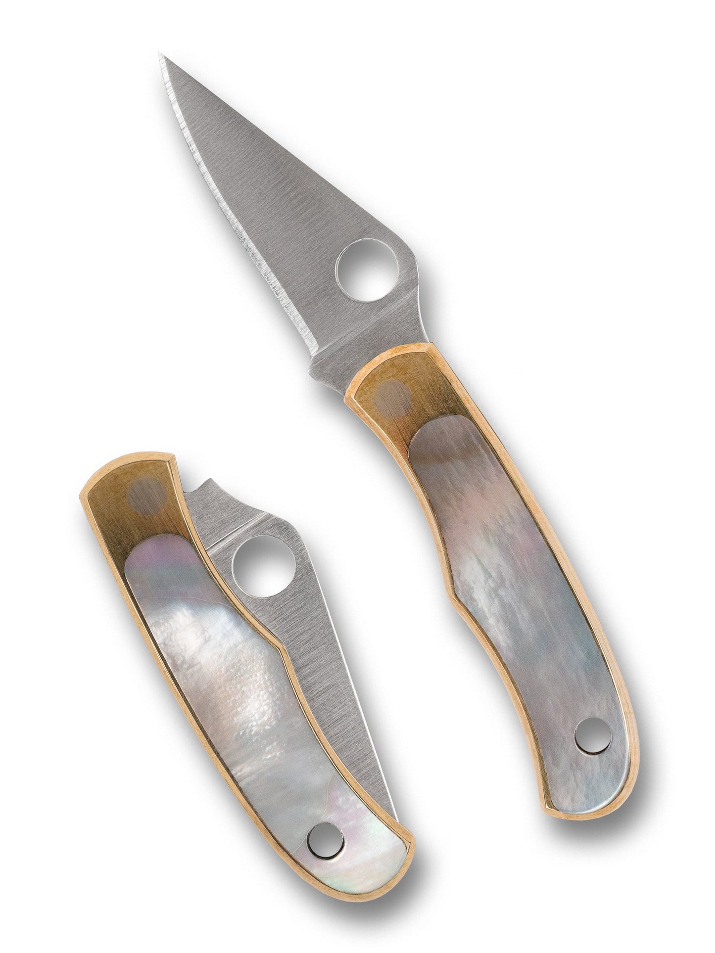Spyderco Bug C133AP Abalone Slipjoint Knife 1.25" 12C27 Blade Nickel Silver Handle