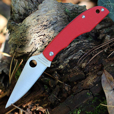 Spyderco Grasshopper Slipjoint Folding Knife – 2.30" Sandvik 12C27 Blade, Red G-10 Handles – C138GRDP