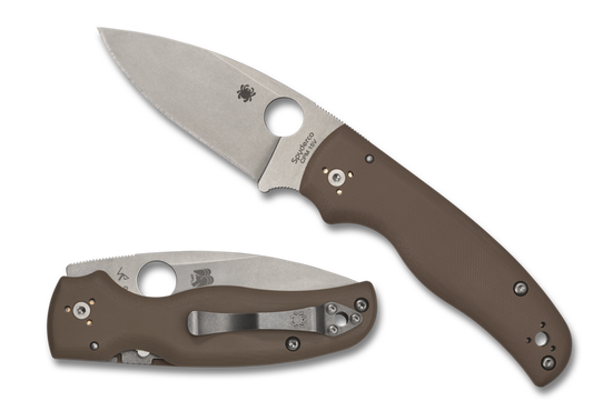 Spyderco Shaman 15V Sprint Run Brown G-10 Handles