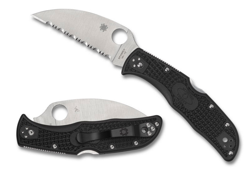 Spyderco Endela C243FSWCBK SpyderEdge Wharncliffe blade open and closed views