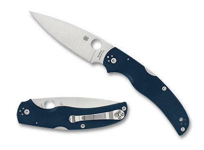 Spyderco Native Chief Back-Lock Folding Knife 4.08" Satin CPM-SPY27 Blade, Cobalt Blue G10 Handles - C244GPCBL