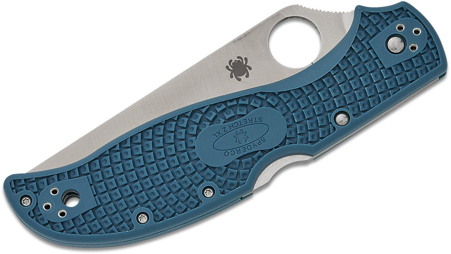 Spyderco Stretch 2 XL Lightweight C258FPK390 open position showing satin K390 blade