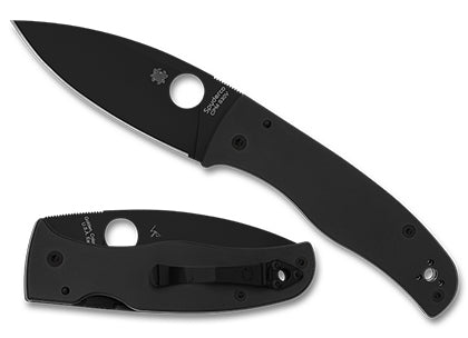 Spyderco Bodacious C263GPBK EDC pocket knife with black DLC CPM-S30V leaf-shaped blade and black G-10 handle