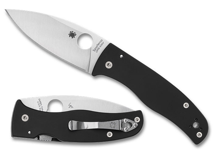 Spyderco Bodacious C263GP EDC pocket knife with satin CPM-S30V leaf-shaped blade and black G-10 handle