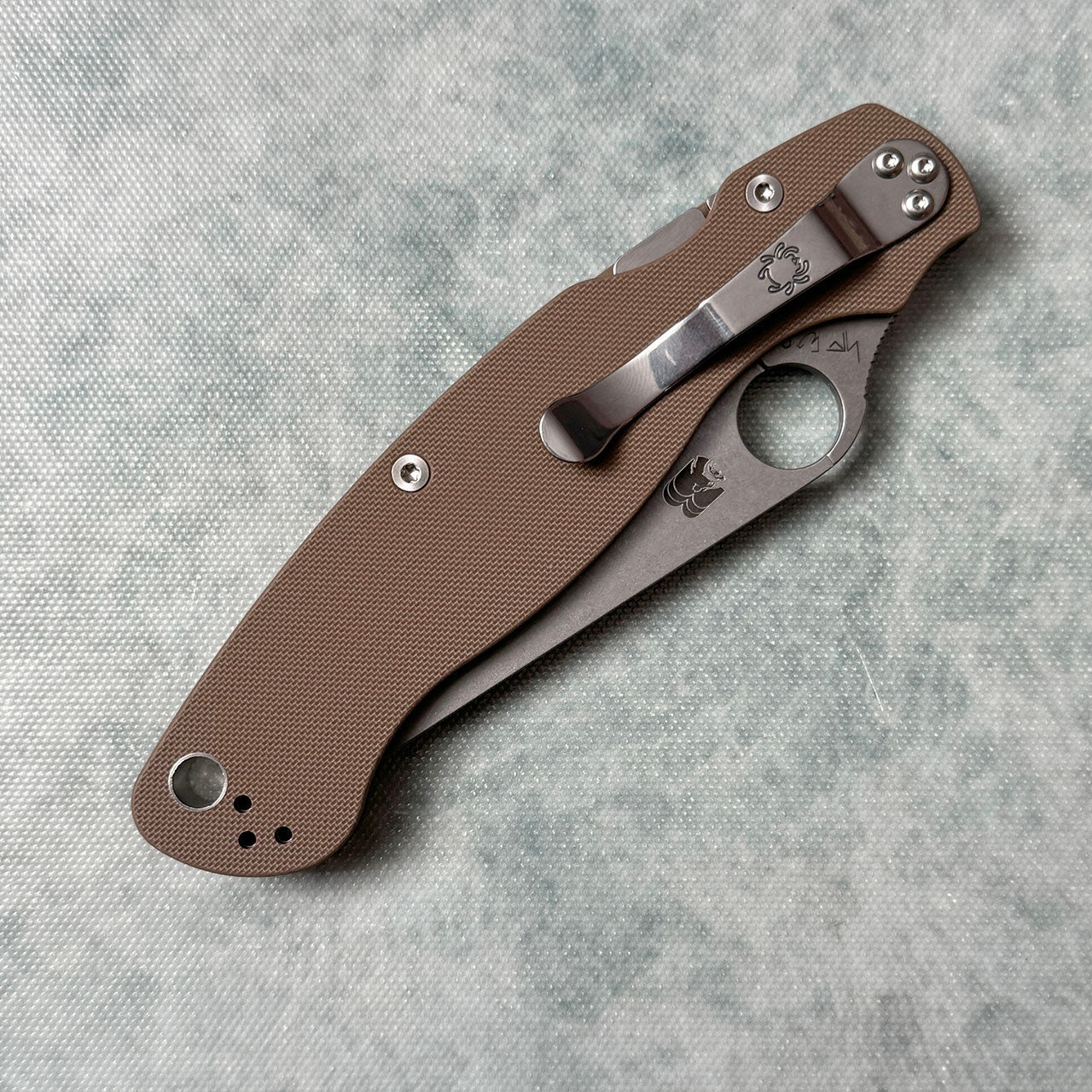 Spyderco Military 2 Sprint Run – 4.00" CPM-15V Stonewashed Plain Blade, Brown G-10 Handle – C36GPBN15V2