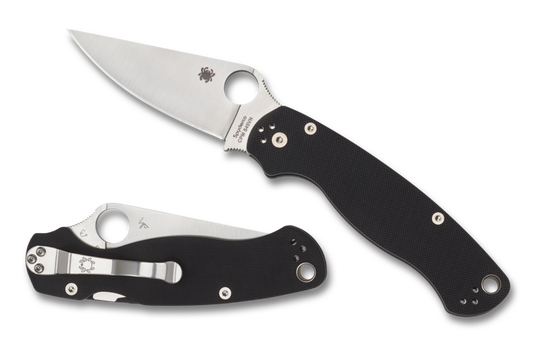 Spyderco Paramilitary 2 Folding Knife 3.42in CPM S45VN Steel Blade Black Textured G-10 Handles - C81GP2