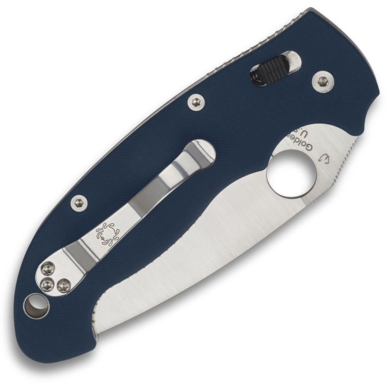 Spyderco Manix 2 XL – 3.85" Satin CPM-SPY27 Drop Point Blade, Cobalt Blue G-10 Handles – C95GPCBL2