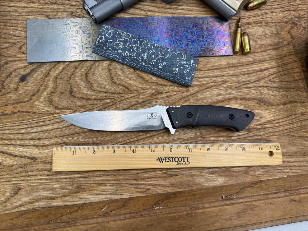 North Mountain Blade Utility A Hiroshii Handmade Japanese SKD11 Steel Carbon Fiber Handle