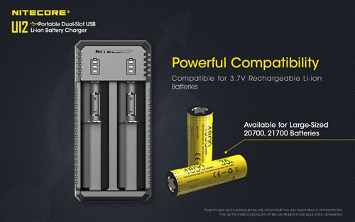 Nitecore UI2 dual-slot USB Li-ion battery charger – product view