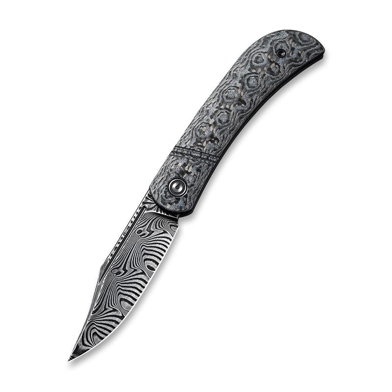Civivi C2015DS-1 Appalachian Drifter Slip Joint Folding Knife 2.96in Damascus Steel Blade - Black Rose Pattern Handle