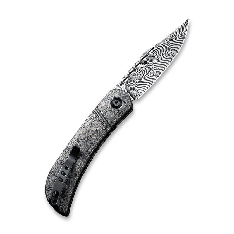 Civivi C2015DS-1 Appalachian Drifter Slip Joint Folding Knife 2.96in Damascus Steel Blade - Black Rose Pattern Handle