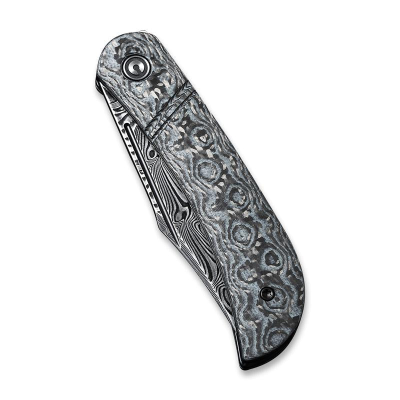 Civivi C2015DS-1 Appalachian Drifter Slip Joint Folding Knife 2.96in Damascus Steel Blade - Black Rose Pattern Handle