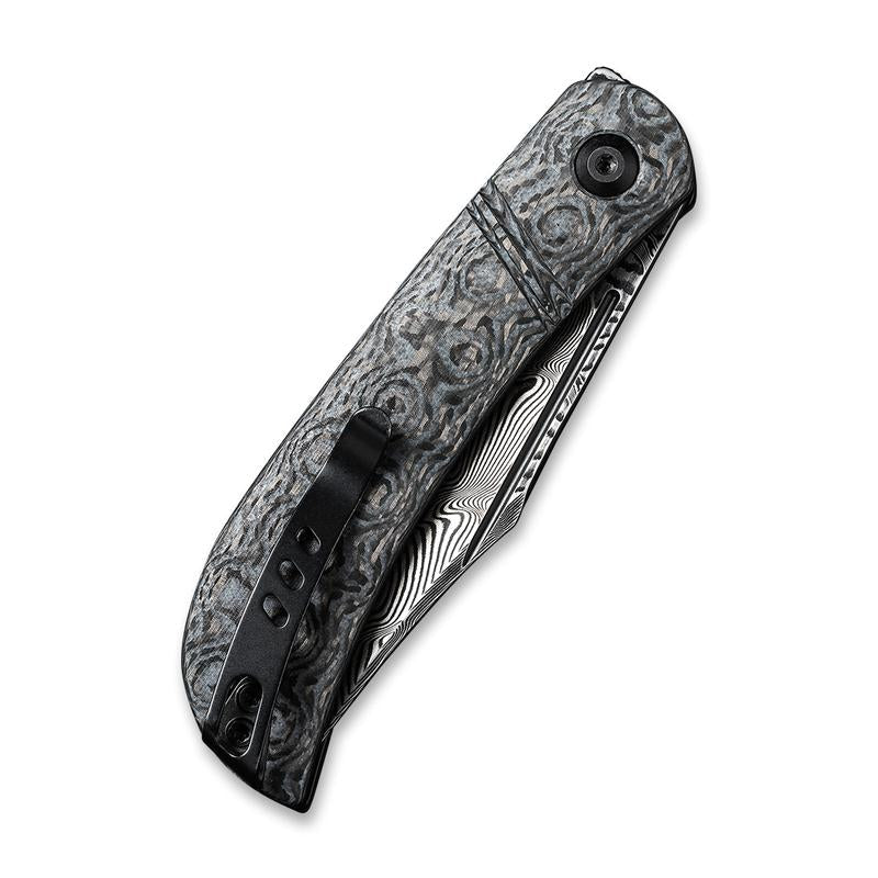 Civivi C2015DS-1 Appalachian Drifter Slip Joint Folding Knife 2.96in Damascus Steel Blade - Black Rose Pattern Handle