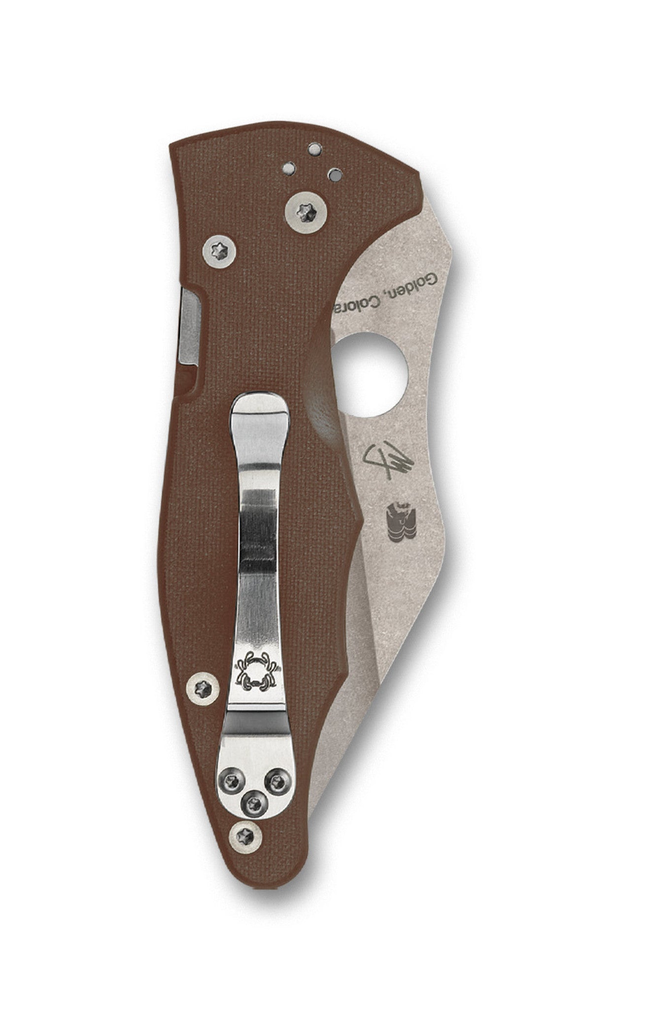 Spyderco Yojimbo 2 Sprint Run – 3.20" CPM-15V Stonewashed Wharncliffe Blade, Brown G-10 Handle – C85GPBN15V2