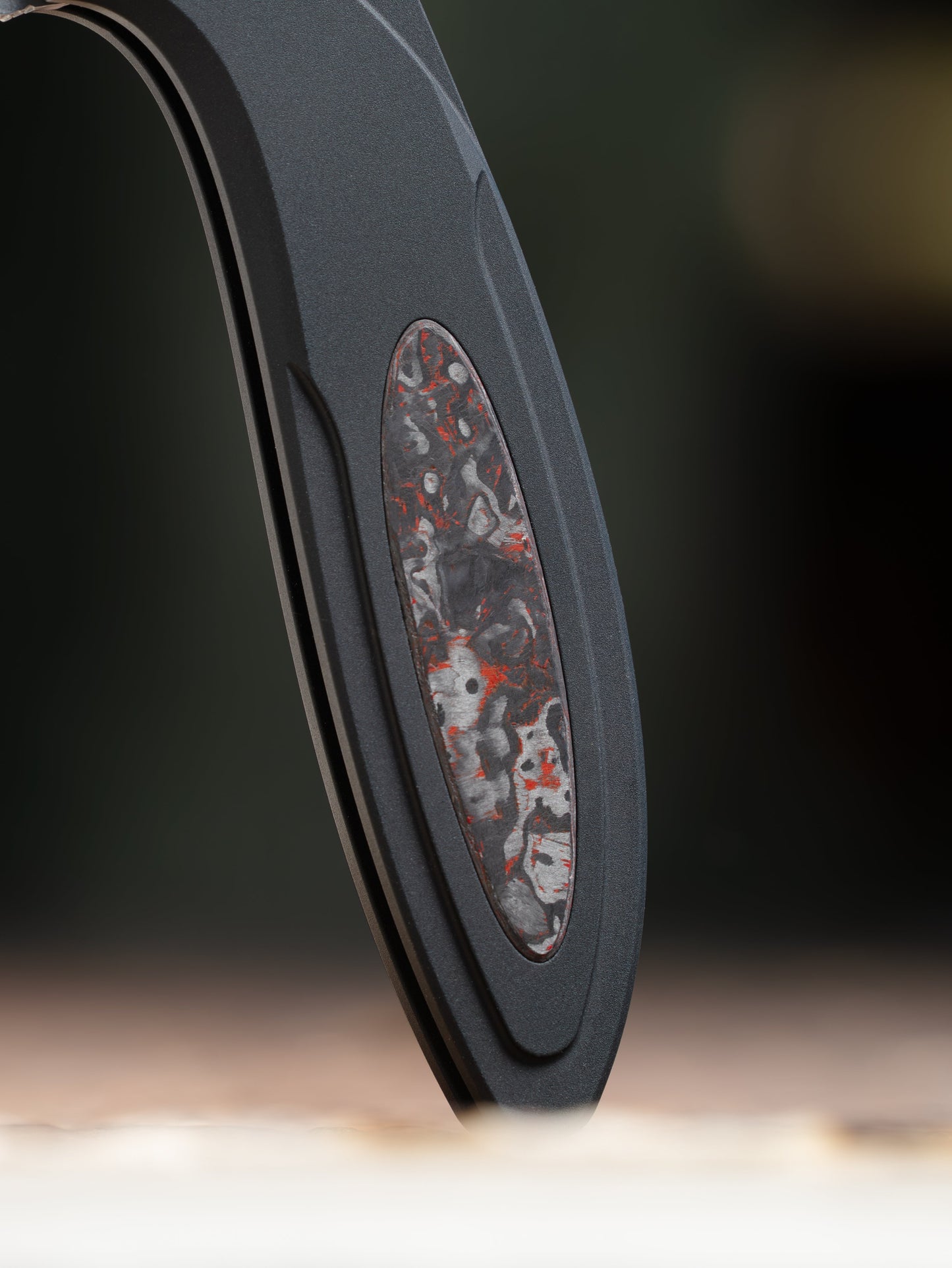 Pro-Tech Cambria Flipper Black Aluminum Handle TechnoCarbo Red Inlay Stonewashed Magacut Blade