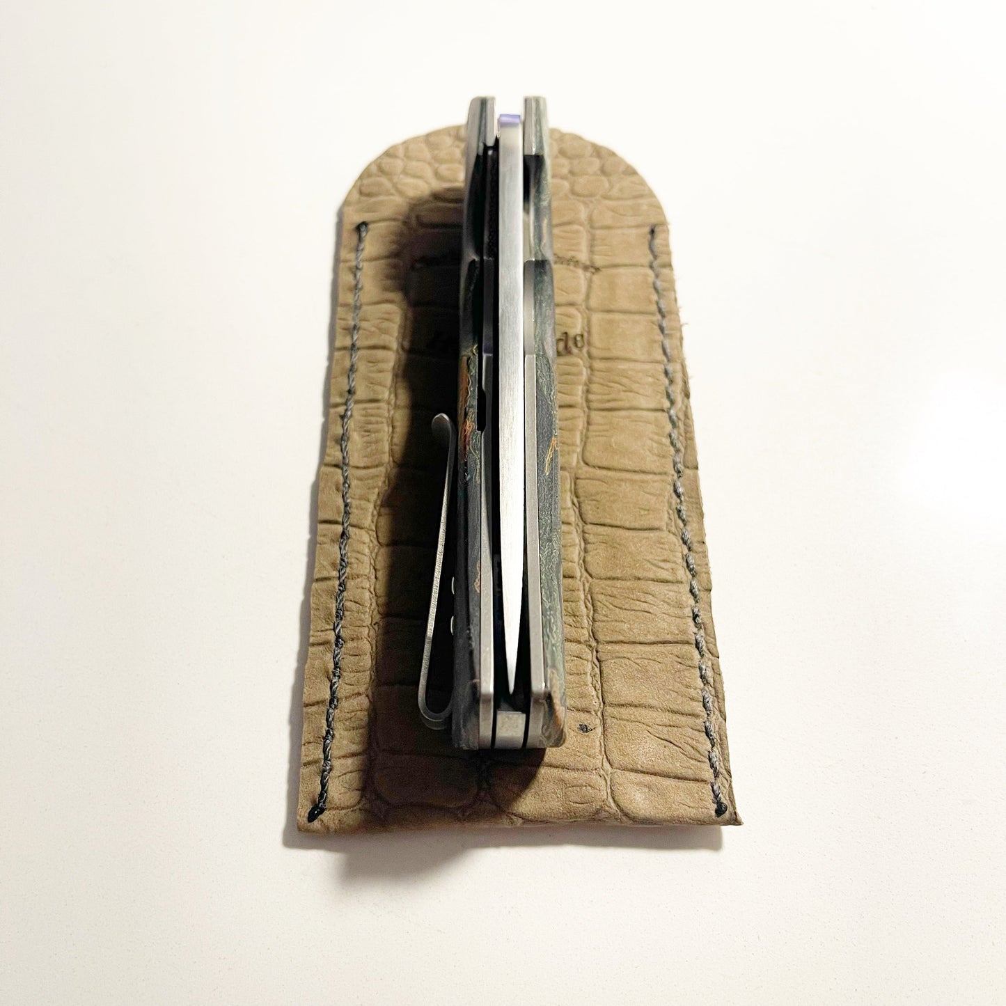 Clark Custom Knives Model 63 S60V Blade Rag Micarta Handles