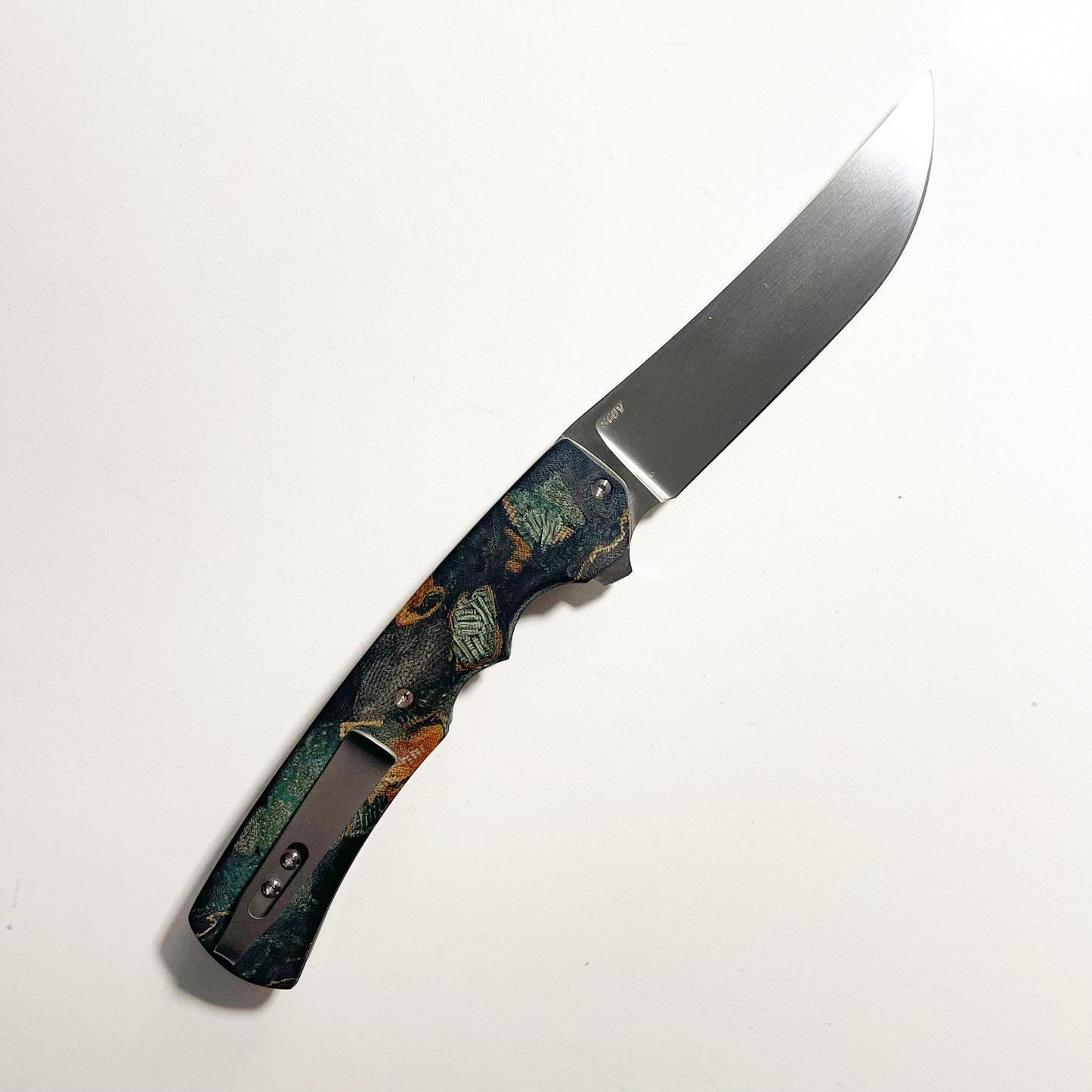 Clark Custom Knives Model 63 S60V Blade Rag Micarta Handles