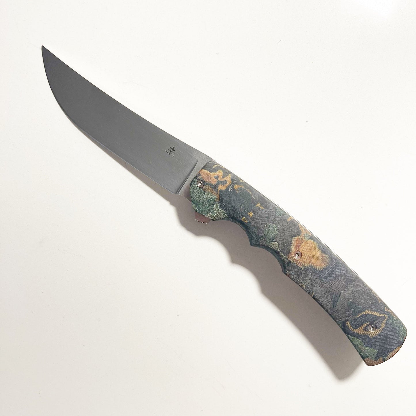 Clark Custom Knives Model 63 S60V Blade Rag Micarta Handles