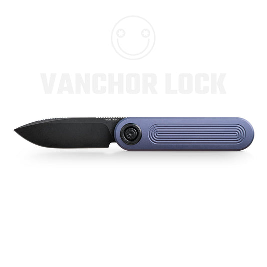 Vosteed Corgi V 295 Vanchor Lock Knife 2.95" S35VN Black Stonewash Blade Dark Slate Blue Aluminum A3706