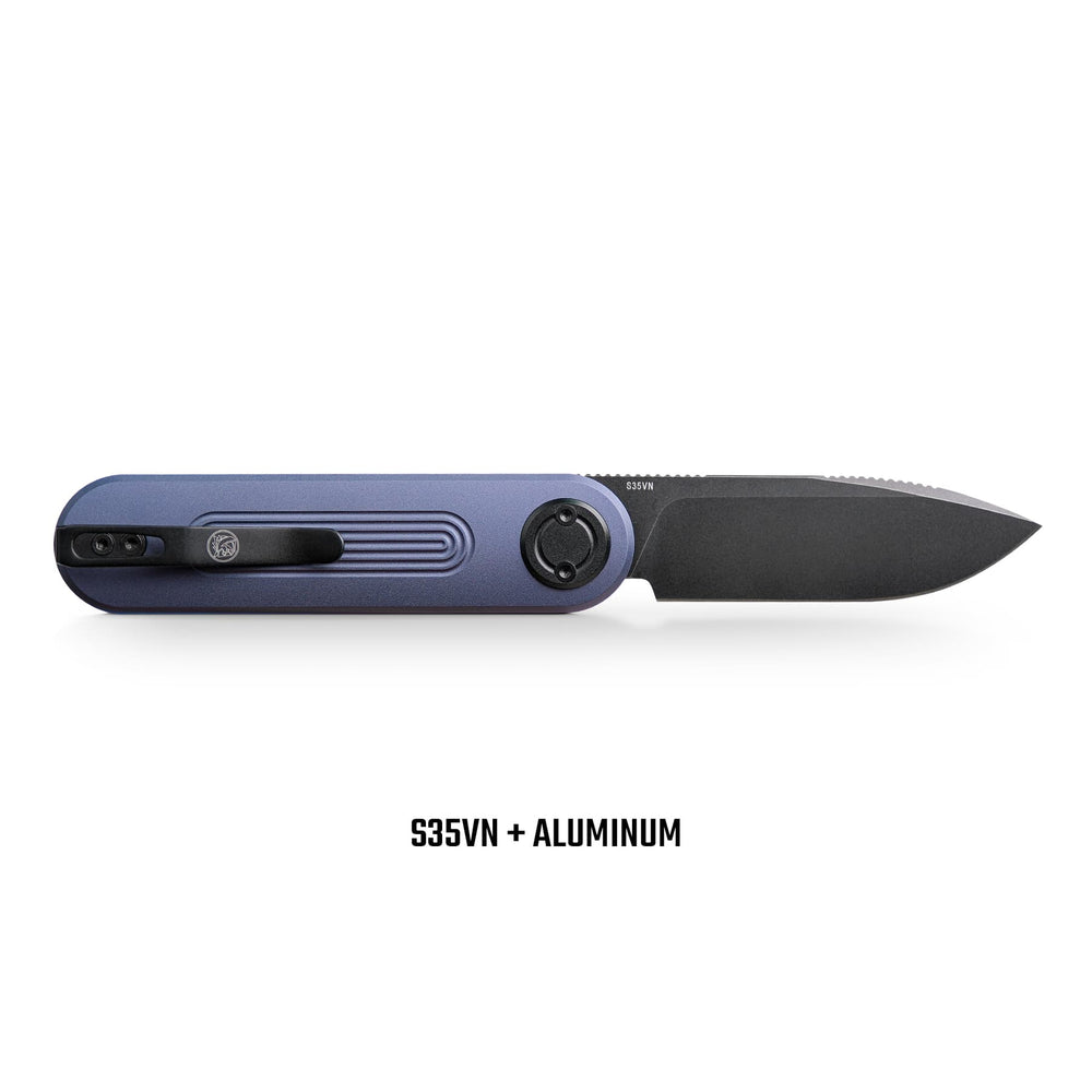 Vosteed Corgi V 295 Vanchor Lock Knife 2.95" S35VN Black Stonewash Blade Dark Slate Blue Aluminum A3706