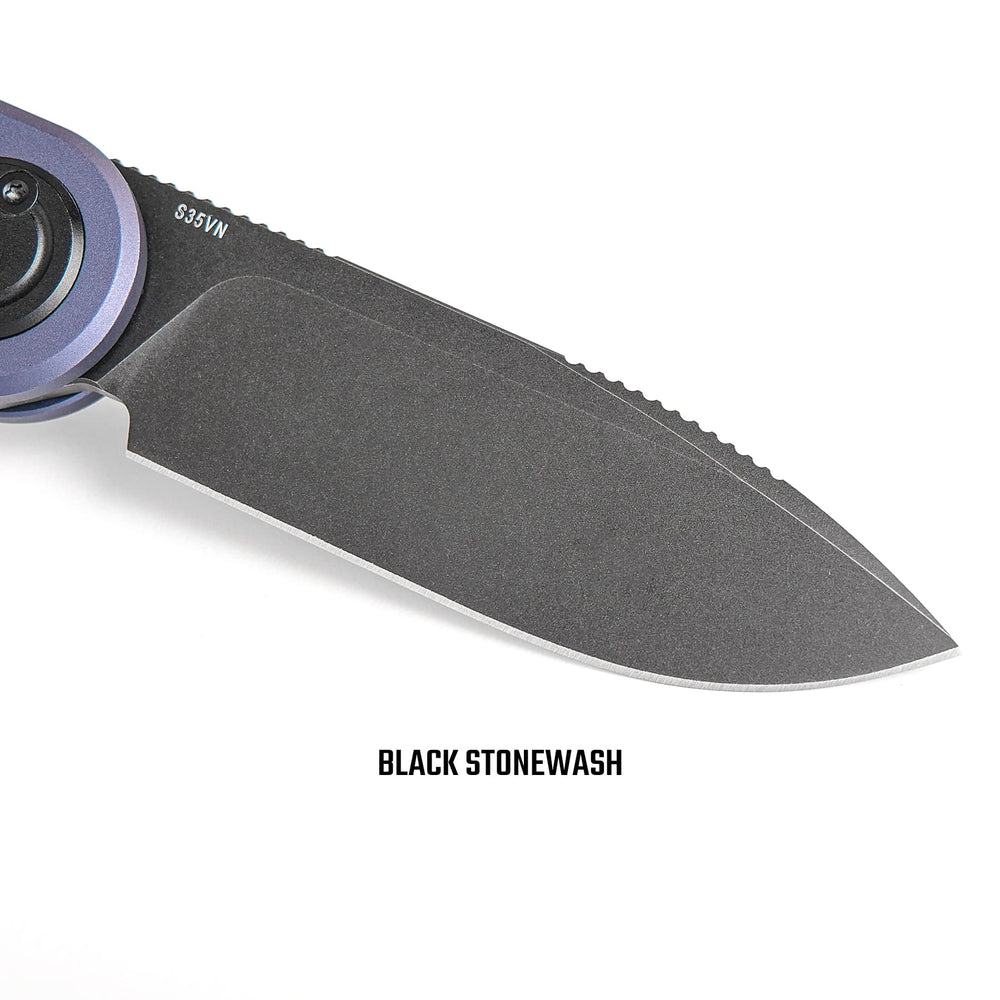 Vosteed Corgi V 295 Vanchor Lock Knife 2.95" S35VN Black Stonewash Blade Dark Slate Blue Aluminum A3706
