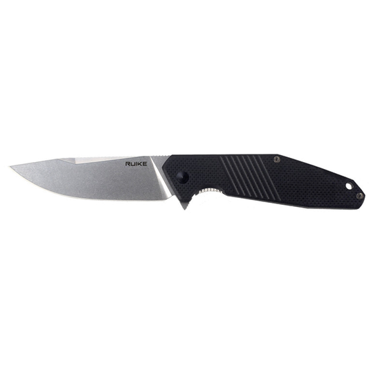 Ruike D191-B Folding Knife Stonewash 8Cr13MoV Black G-10/Stainless Steel Handles Framelock