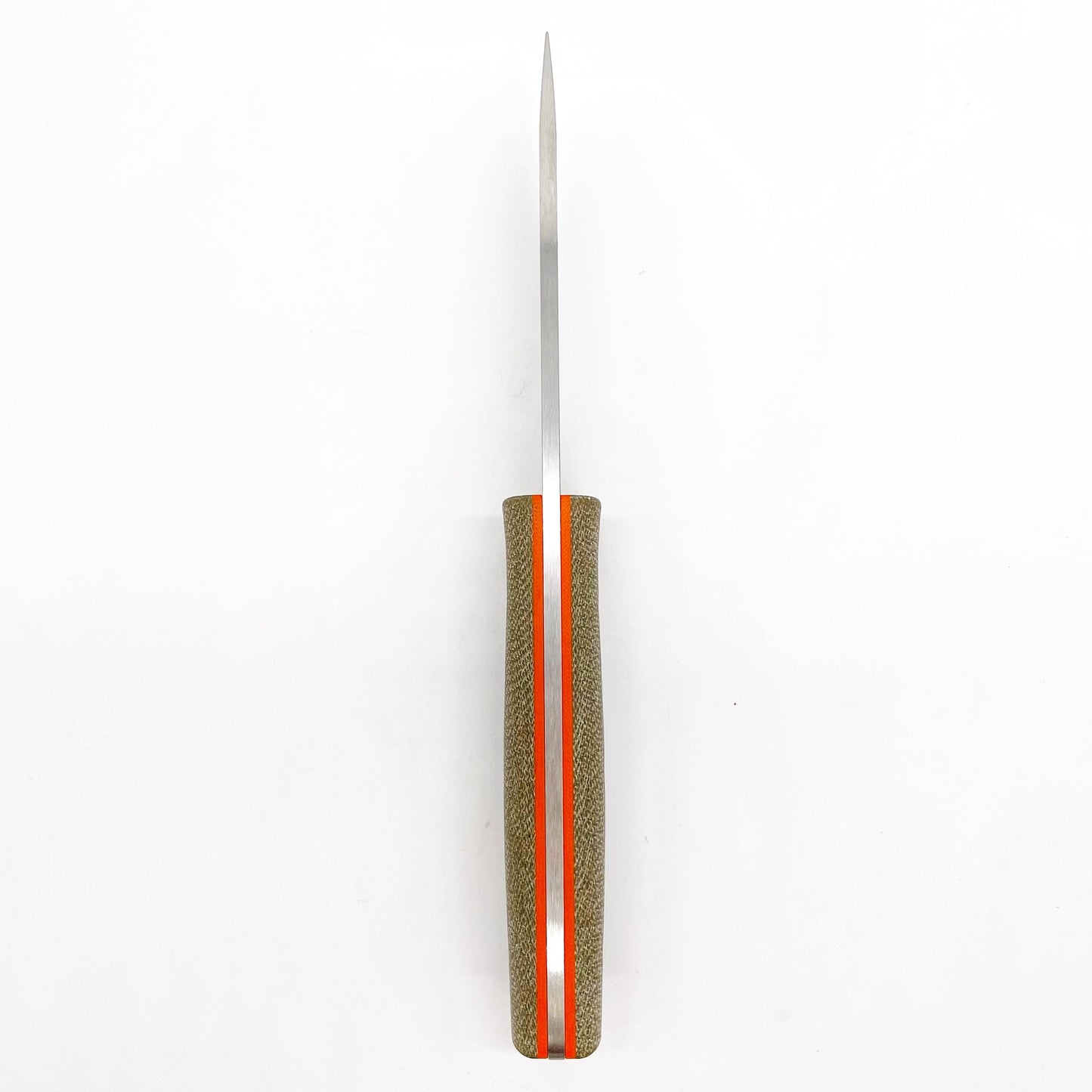 White River Ursus Cub Magnacut Fixed Blade Knife – OD Green Micarta w/ Orange Liners + Ferro Rod (USA Made)